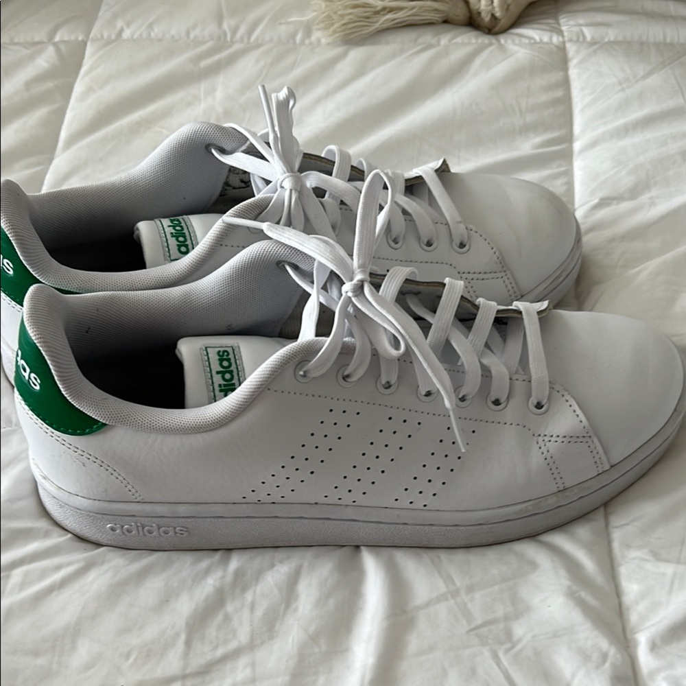Adidas White and Green Classic Sneakers - Picture 2 of 3